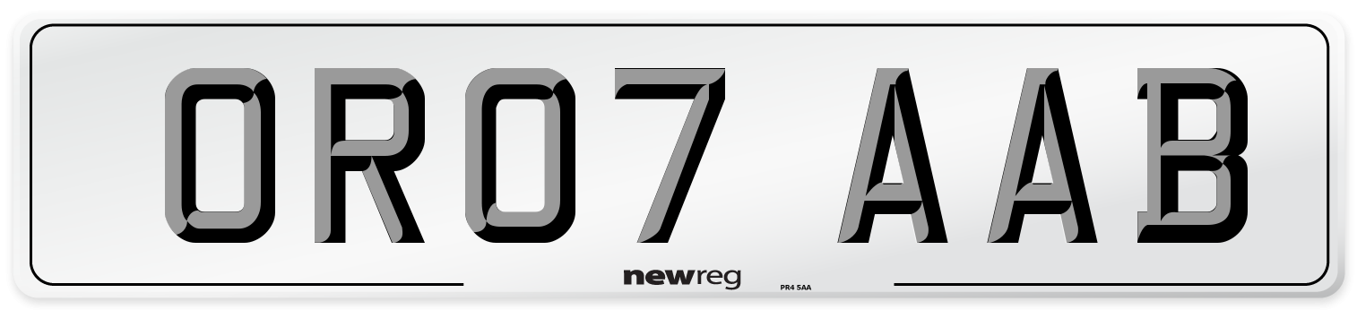 OR07 AAB Number Plate from New Reg